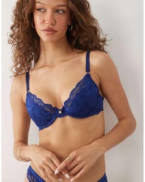 Boux Avenue Harper Padded Balconette Bra - Blue