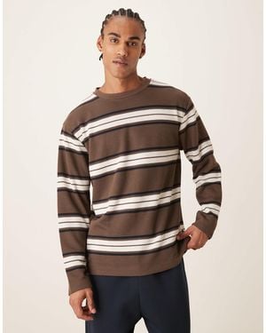 ASOS Heavyweight Relaxed Long Sleeve T-shirt - Brown