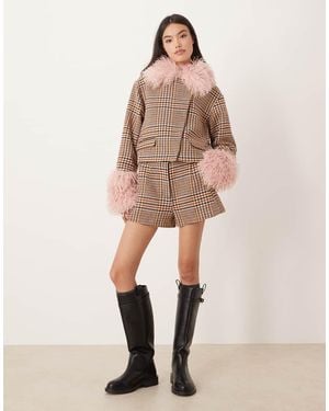 ASOS Tailored Tweed Short Co-ord - Natural
