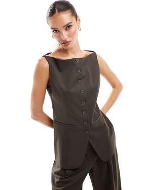 NA-KD Chaleco De Sastre Con Cuello Barco De (Parte De Un Conjunto) - Negro