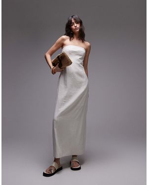 TOPSHOP Linen Bandeau Midi - Gray