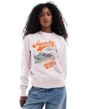 Superdry – locker geschnittenes sweatshirt - Weiß