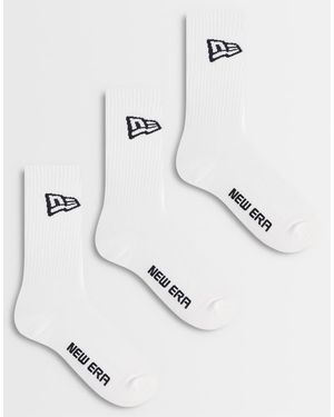 KTZ Pack De 3 Pares De Calcetines Blancos Con Logo De Bandera De