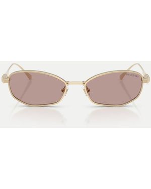Swarovski Rectangle Sunglasses With Lens - Pink