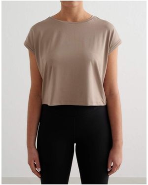 Aim'n Espresso Soft Basic Roll Sleeve Top - Blue