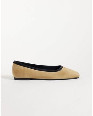 ASOS Layla Square Toe Ballets - White