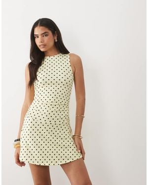 ASOS Sleeveless With Peplum Skirt Mini Dress - Metallic