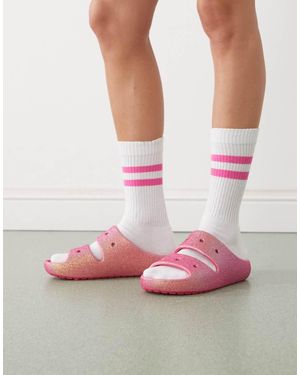 Crocs™ Classic Iridescent Glitter Sandal - Pink