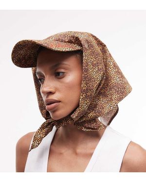 Collusion Leopard Print Cap With Tie - Brown