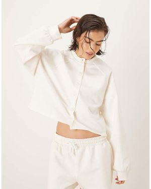 ASOS Co-ord Interlock Cardigan - White