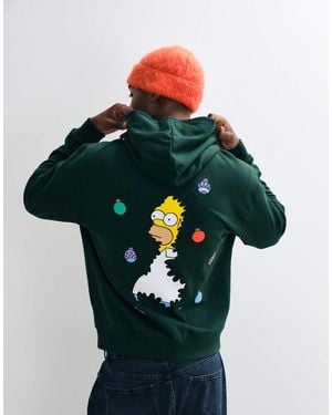 ASOS Sudadera Con Capucha Holgada Con Estampado De Christmas De The Simpsons En - Verde