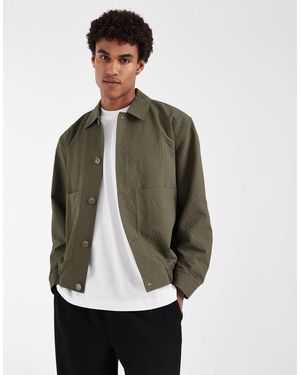 ASOS – harrington-jacke aus strukturiertem stoff - Grün