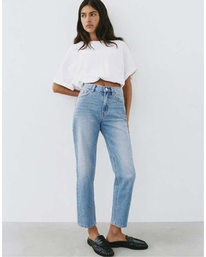 Pull&Bear Petite High-waist Mom Fit Jeans - Blue
