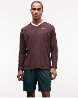 PUMA T7 Relaxed Long Sleeve Polo - Purple