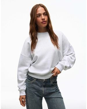 Bershka Sweatshirt mit rundhalsausschnitt - Grau
