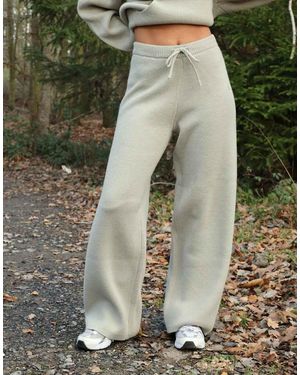 SIMMI Freya Heavy Knit Wide Leg Trousers - Green