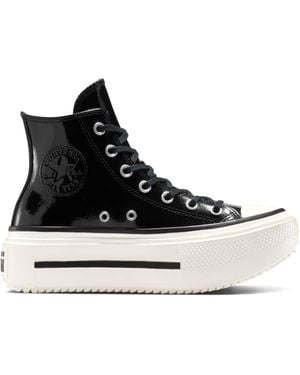 Converse – chuck taylor all star lift double stack – sneaker aus lackleder - Schwarz