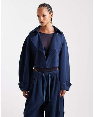 ASOS Gabardina Corta Lavado De - Azul