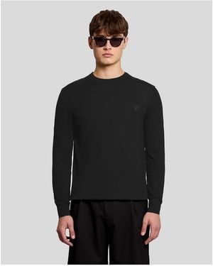 Lyle & Scott Tonal Superfine Crew Neck Jumper - Black