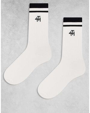 4th & Reckless – 2er-pack socken - Weiß