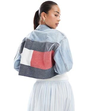 Tommy Hilfiger Cropped Trucker Denim Jacket - Blue