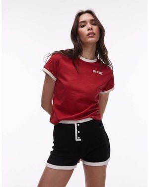 House Of Sunny Contrast Hot Trousers - Red