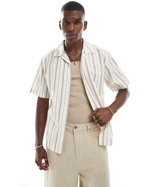 Only & Sons Camicia A Maniche Corte Vestibilità Ampia A Righe - Neutro