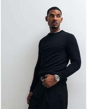 ASOS Sudadera De Cuello Redondo De Corte Ajustado En - Azul