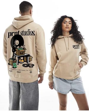 PRNT Studios Vinyl Relaxed Hoody - Natural