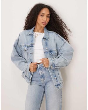 Gina Tricot Denim Oversized Boyfriend Jacket - Blue