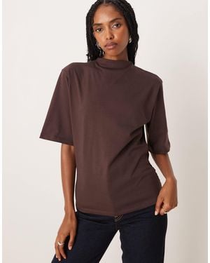 ASOS Grown On Neck Tee With Sash Tie Detail - Purple