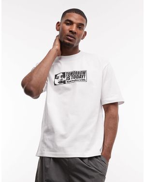 Weekday T-shirt décontracté avec imprimé tomorrow - Blanc