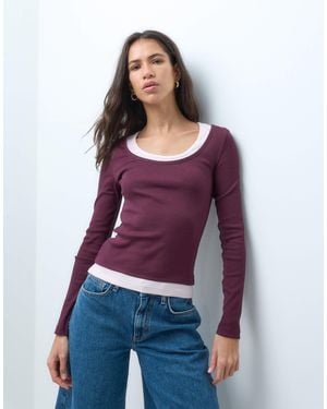 ASOS Faux Double Layer Long Sleeve - Purple