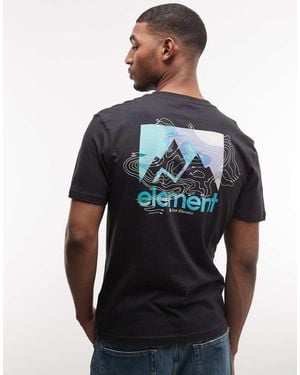 Element Camiseta Negra Con Estampado Gráfico En La Espalda New Heights De -Azul