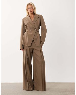 ASOS Pantalón Ancho De Traje De Conjunto En-Gris - Neutro