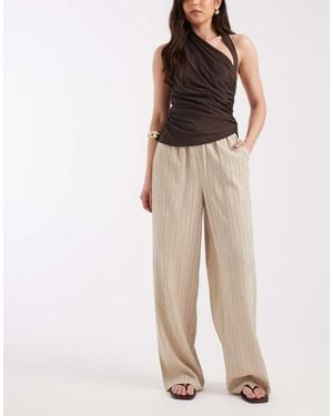 ONLY Pantalones De Pernera Ancha De Tejido Texturizado Rugoso De -Neutro