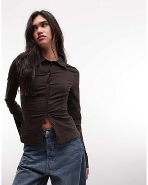 Monki Fitted Shirt - Black