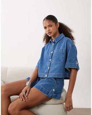ASOS Denim Boxy Shirt - Blue