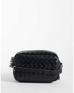 PASQ Geweven Crossbody Cameratas - Zwart