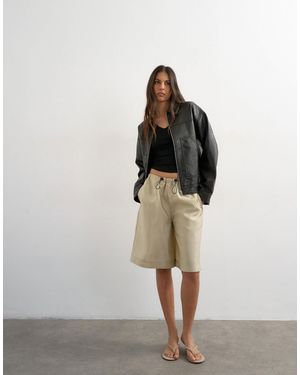 TOPSHOP – jacke aus kunstleder - Schwarz
