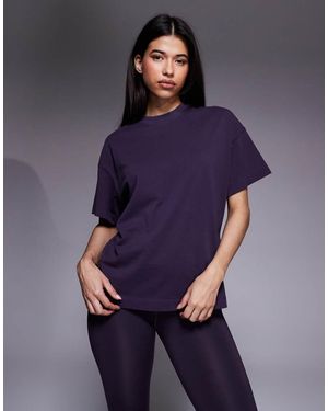4505 Icon Heavyweight Cotton Oversized T-shirt With Quick Dry Finish - Purple
