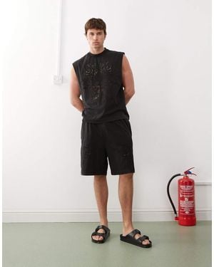 Weekday Co-ord Shorts With Broderie Anglais Detail - White