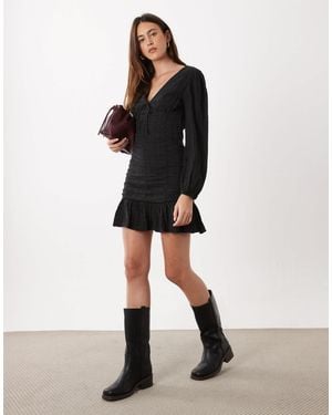 Mango Teen Long Sleeve Mini Dress - Black