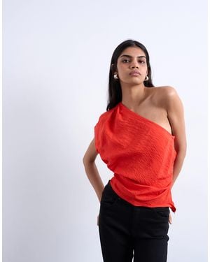 TOPSHOP One Shoulder Top - Red