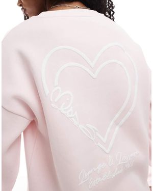 Miss Selfridge Oversized Puff Print Logo Sweatshirt Co Ord - Pink