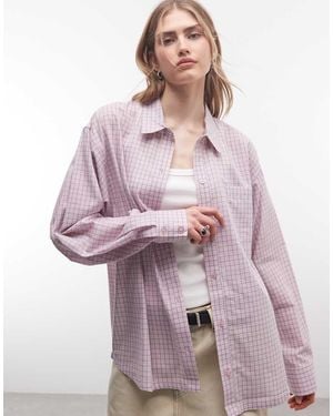 Collusion Oversized Boxy Long Sleeve Shirt - Purple