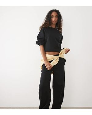 ASOS Asos Design Tall Barrel Leg Brushback Joggers - Zwart