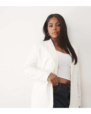 ASOS Curve Tailored Relaxed Blazer - White