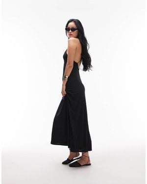 TOPSHOP Cami Maxi Low Back Detail Dress - White