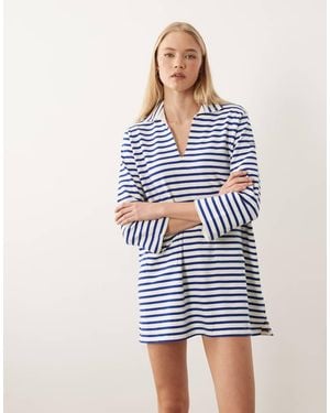 Polo Ralph Lauren Knit Striped Tunic Dress - Blue